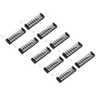 10 Pcs Barrier Terminal Strip Block 600V 25A Dual Rows 8 Positions Rail Base Screw Connector(The Shell is Made of Flame Retardant and Heat Resistant Material)