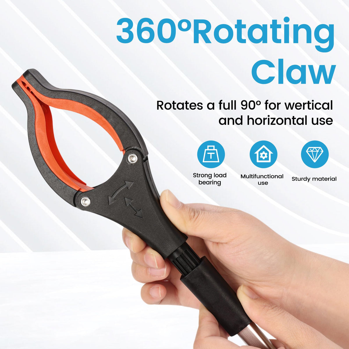 2026 Upgrade Grabber Reacher Tool, Foldable, 34 inch (Orange1(1Pack))