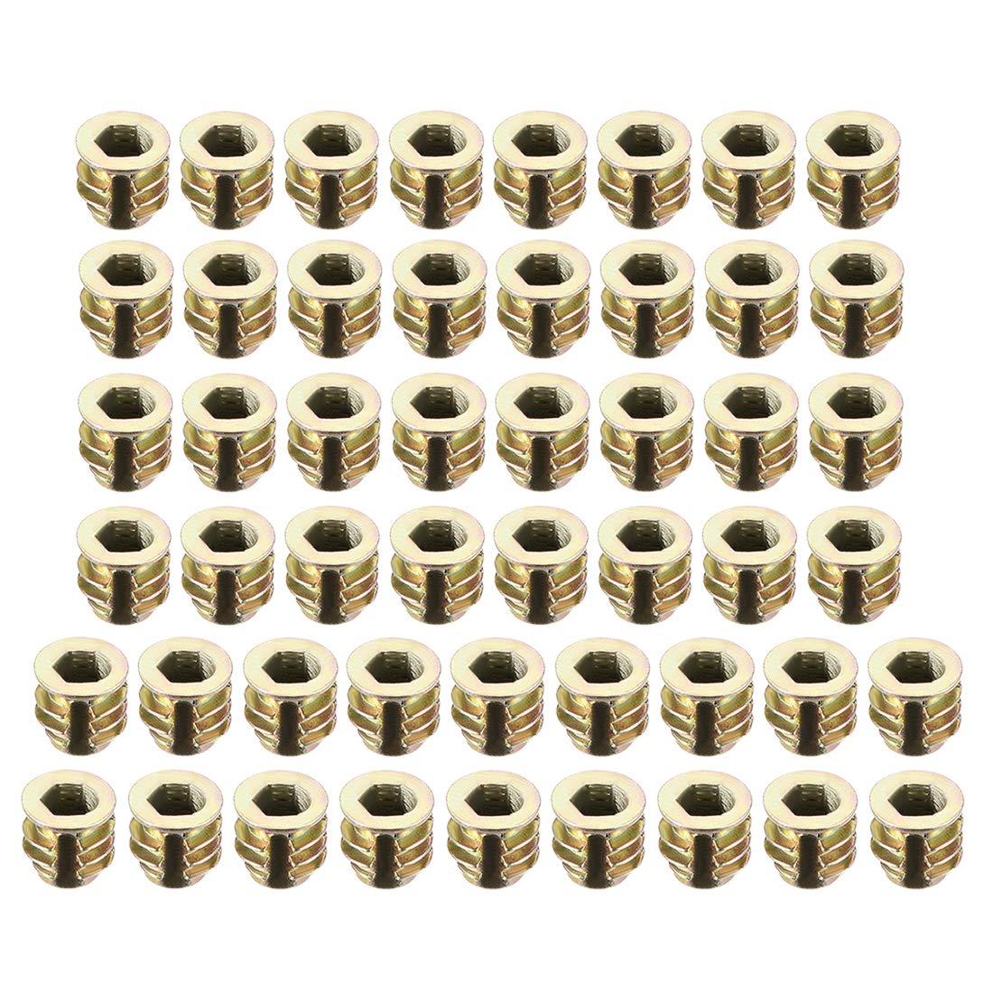 Furniture Threaded Insert Nuts Zinc Alloy M4 Internal Threads 8mm Length 50pcs
