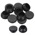10pcs Silicone Rubber Hole Plugs, Arc Flat Bottle Hole Stoppers for 30-31mm Inner Snap in Type Locking Plug Cover for Furniture Accessory, Black