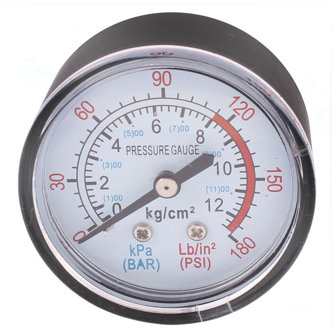 0-180 PSI 12.4Bar Pneumatic Compressed Air Pressure Gauge Black