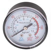0-180 PSI 12.4Bar Pneumatic Compressed Air Pressure Gauge Black