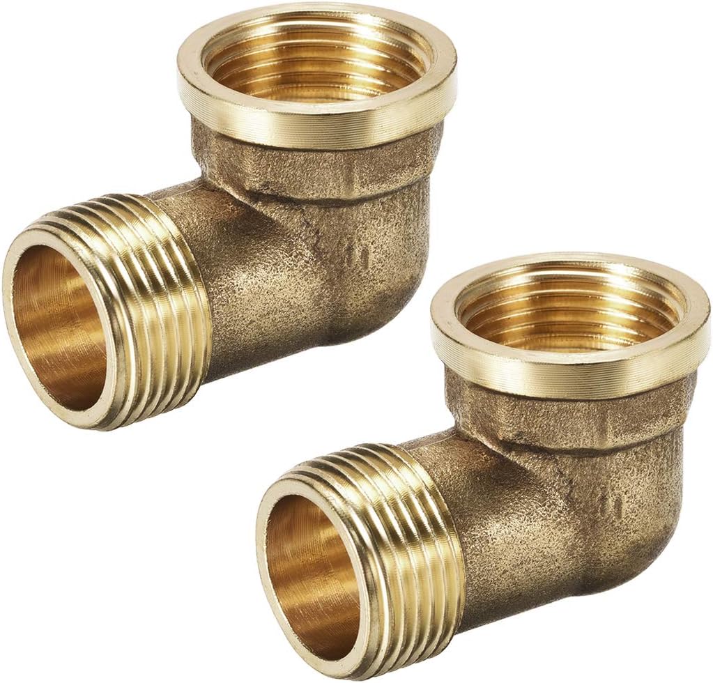 Brass Pipe Fitting 90 Degree Elbow 3/4 (BSP) Male X 3/4 (BSP) Female 2pcs