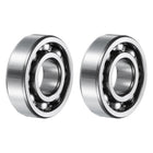 6204 Deep Groove Ball Bearings, 2pcs 20mm I.D x 47mm O.D x 14mm Thick C3 Open Type Chrome Steel (ABEC5, Silver Tone)
