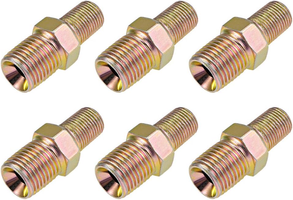 Reducing Pipe Fitting Reducer Hex 1/8 NPT x 1/4 BSP Male Connector 6Pcs