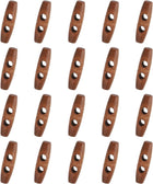 50 Pcs Wood Sewing Toggle Buttons, 40mm/1.57" 2 Holes Olive Shape Wood Sewing Horn Toggle Buttons for DIY Coat Clothing Accessories Clothes Decorative, Mahogany Color