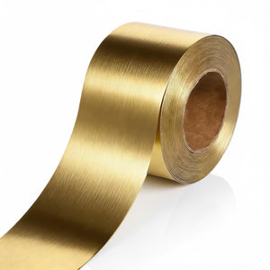 Papel de Parede Adesivo de Ouro Brilhante para Descolar e Colar, 1,97 Polegada X 39 Pés, Frame de Espelho Autoadesivo PVC, Papel de Contato à Prova d'Água para Banheiro, Cozinha, Chaminé, Móveis