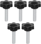 5Pcs Clamping Screw Knob, 25mm Dia Plum Hex Shaped Grips Knob, Plum Hex Shaped Screws Handle 1/4"-25 Male Thread for Remove Hand Tightening Knob