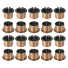 20Pcs Flanged Sleeve Bearing, 16mm Bore x 18mm OD x 15mm Length, 24 x 1.0mm Flange Dia x t Sintered Bronze Bushings Self-Lubricating Bearings for Industrial Equipment