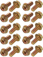 20Pcs M5x12mm Yellow Zinc Plated 4.8 Grade Phillips Drive Serrated Flange Hex Head Bolt