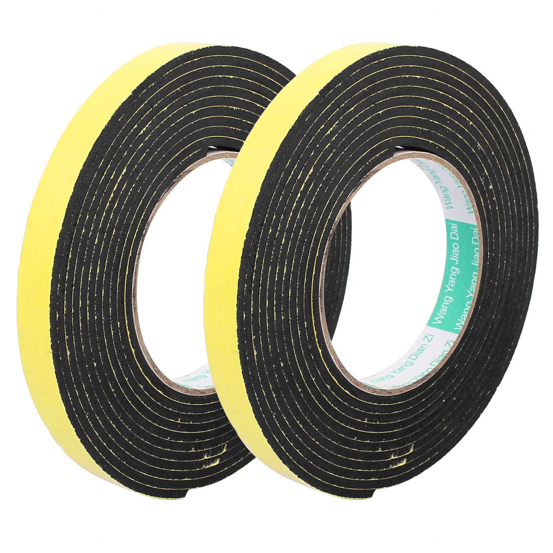 2pcs 15mm x 3mm Single Sided Self Adhesive Shockproof Sponge Foam Tape 4M Length