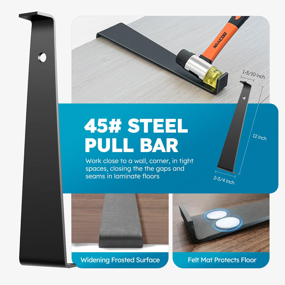LinkMejor Strumenti per Pavimenti Laminati, Kit di Installazione Universale 5 in 1