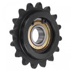 #35 Chain Idler Sprocket, 12mm Bore 3/8" Pitch 16 Tooth Tensioner, Black Oxide Finished C45 Carbon Steel with Insert Single Bearing for ISO 06C Chains
