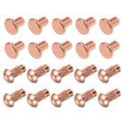 Solid Rivets - M3 Metric Copper 6mm Round Head Rivets Knurled Shank and 4mm Flat Head Rivets Fasteners, Pack of 400