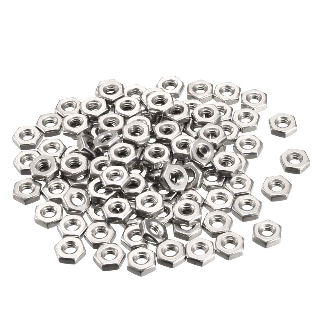 Hex Nuts, 8#-32 Coarse Thread Hexagon Nut, Stainless Steel 304, Pack of 100