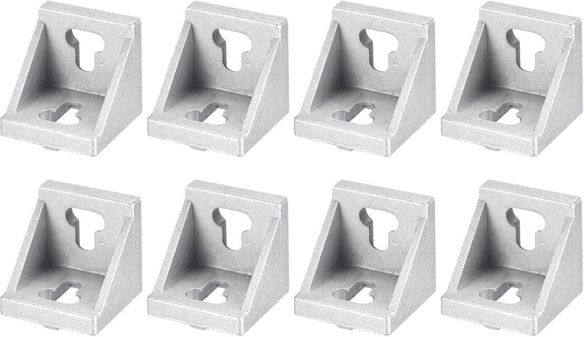 8Pcs Inside Corner Bracket Gusset, 42x42x43mm 4545 Angle Connectors for 4545/5050 Series Aluminum Extrusion Profile Silver