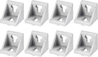 8Pcs Inside Corner Bracket Gusset, 42x42x43mm 4545 Angle Connectors for 4545/5050 Series Aluminum Extrusion Profile Silver