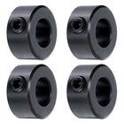 4pcs Set Screw Collars 7/16" Bore Carbon Steel Shaft Collars, 7/8" OD, 7/16" Width Axle Collar Clamp for Linear Rod Shaft Guide, Black Oxide