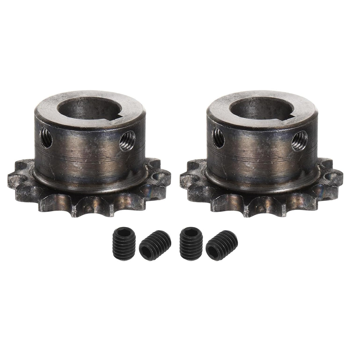 2pcs ISO/DIN 06B-1 Roller Chain Sprocket B Type 17mm Bore, 3/8" Pitch, A3-Steel Single Strand Roller Sprocket Hardened 14 Tooth