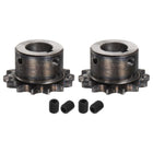 2pcs ISO/DIN 06B-1 Roller Chain Sprocket B Type 17mm Bore, 3/8" Pitch, A3-Steel Single Strand Roller Sprocket Hardened 14 Tooth