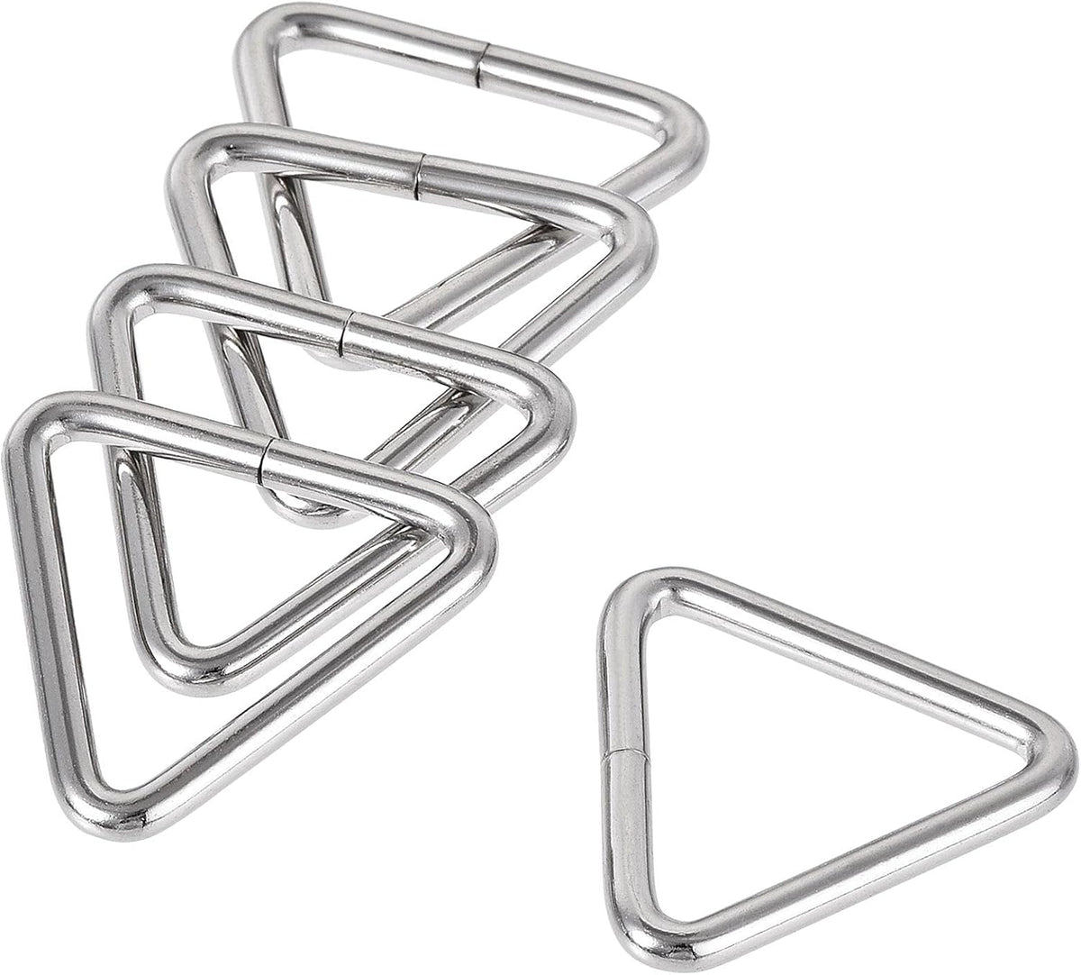 LinkMejor Metal Triangle Ring Buckle 0.98"(25mm) Inner Width 3mm Thick for Strap Craft DIY 30pcs