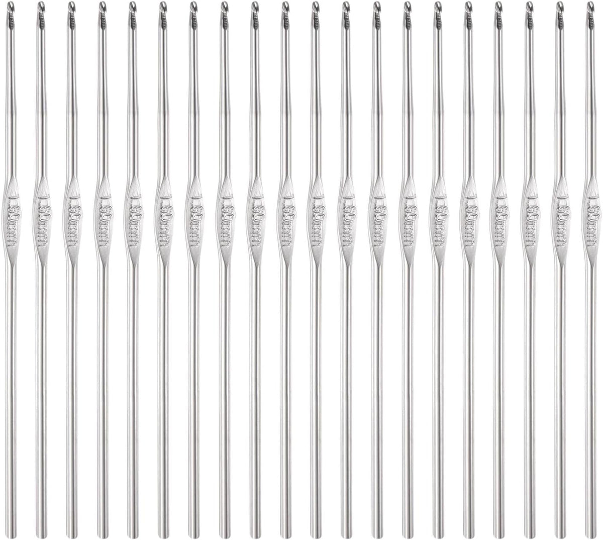 20Pcs Crochet Hook Stainless Steel 1.6mm Metal Knitting Needles for DIY Craft Lace Yarn