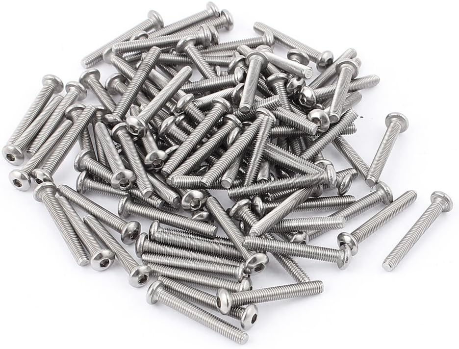M3x22mm 304 Stainless Steel Hex Socket Button Head Bolts Screws 100pcs
