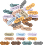 60pcs PU Leather Label, Sewing Embossed Tag Embellishment Knit DIY Accessories for Jeans Bags Shoes Hats (10 Colors)
