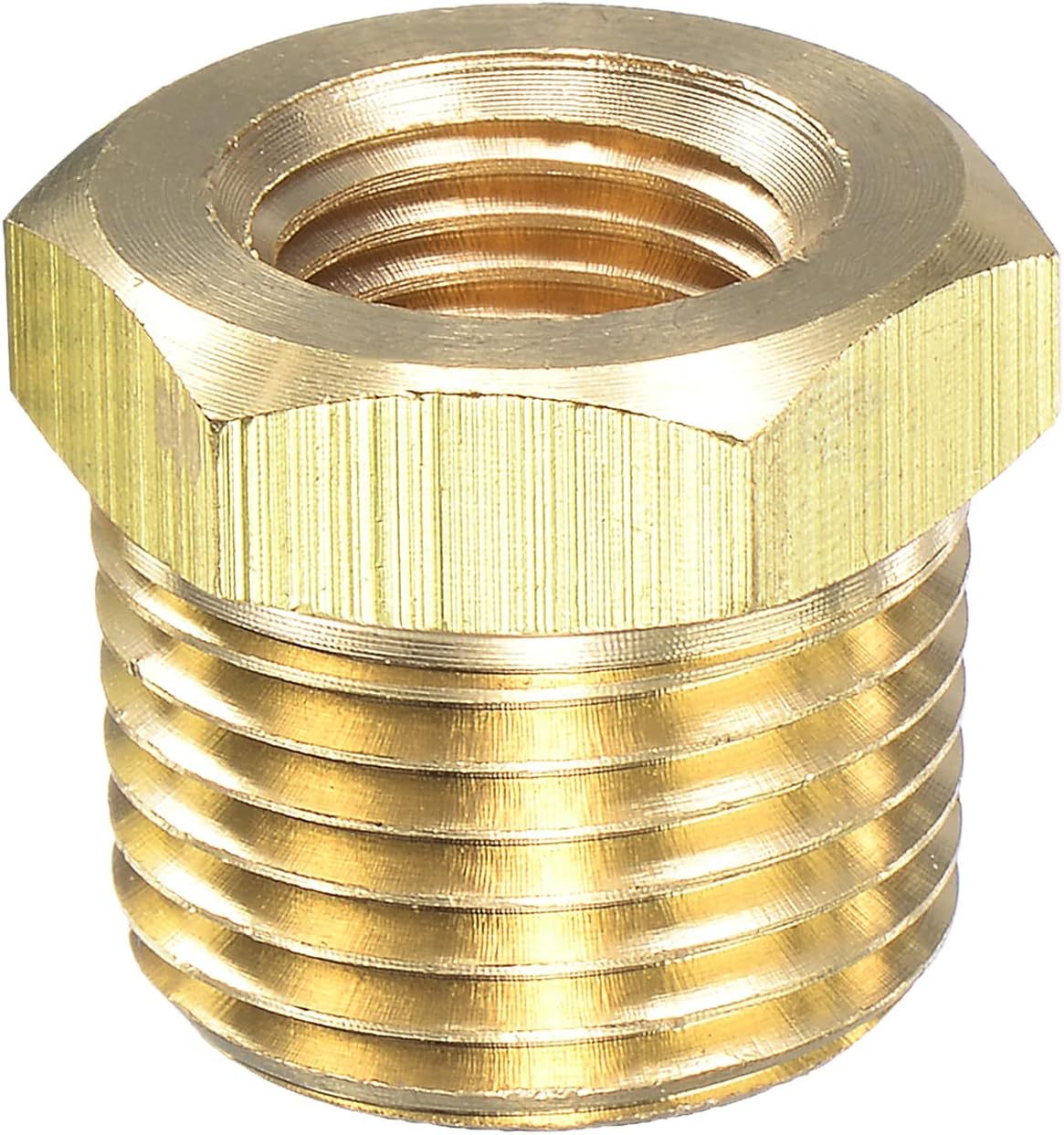 Brass Pipe Fitting Reducer Adapter 1/2" NPT Male x 1/4" NPT Female for Water Oil Air Pressure Gauge Engine Temp Sensor