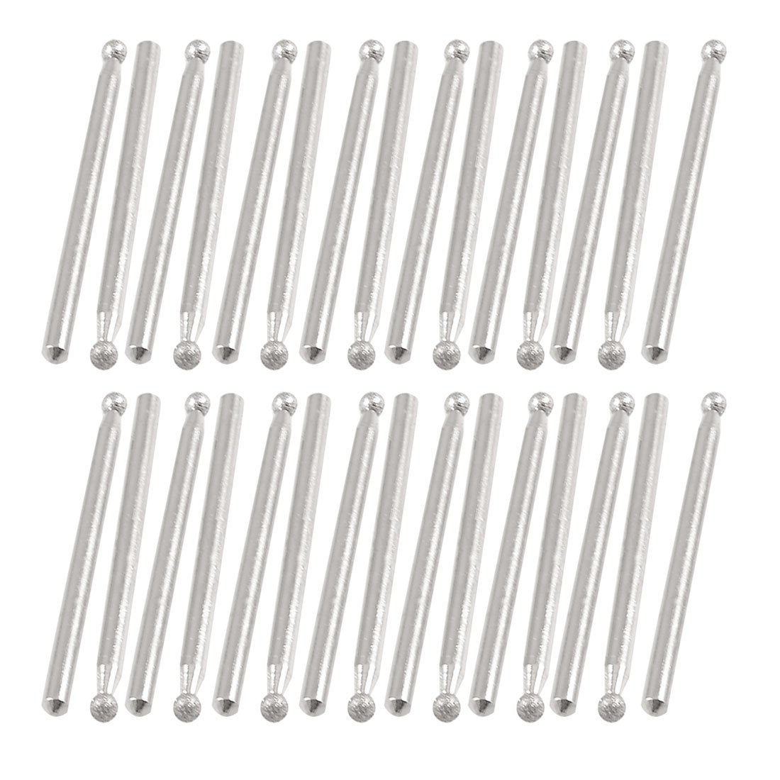 30pcs 3mm Shank 3mm Dia Round Ball Point Grinding Diamond Mounted Bits