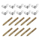 M4 Wing Nuts Butterfly Nut Silver Tone 10pcs and M4x30mm Hanger Bolt Double Headed Screw 20pcs