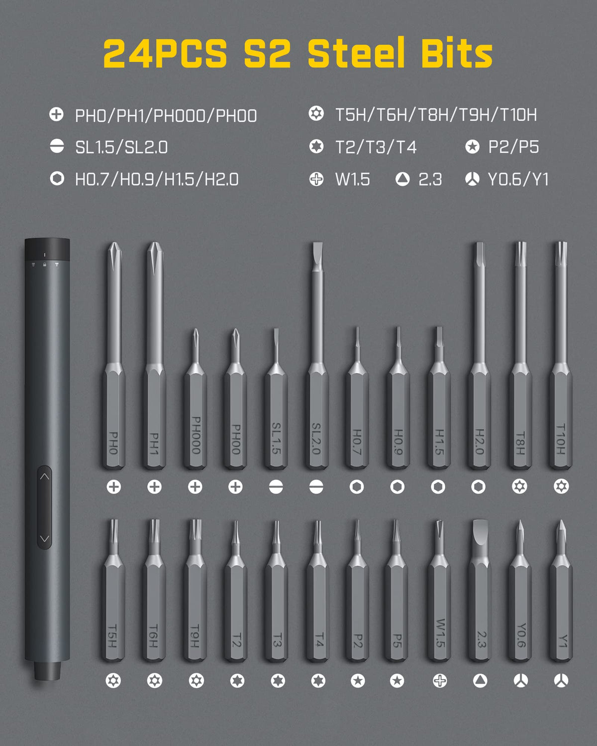 LinkMejor E1 Pro Mini Electric Screwdriver, Precision Screwdriver Set