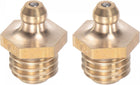 Brass Straight Grease Fitting M12 x 1.75mm Thread Hydraulic Grease Fitting Accessories, 2Pcs