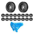 18Pcs 9/16"(14mm) ID, 5/8" (16mm) Drill Hole, Double Sided Grommets Round Firewall Hole Plug with Marker Cable Ties for Home Office Cable Wire Protection, Black