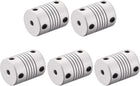 4mm to 6.35mm Aluminum Alloy Shaft Coupling Flexible Coupler Motor Connector Joint L25xD19 Silver,5pcs
