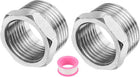 2Pcs Stainless Steel Pipe Fitting, G3/4" Male x G1/2" Female Stainless Steel Hex Nipple Pipe Fitting Connector Pipe Fitting Adapter with PTFE Tape (Length 18mm/0.7", Silver Tone)