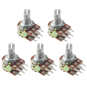 5Pcs WH148 Potentiometro 250K Ohm Resistori Variabili 6-Pin 15mm Cavo