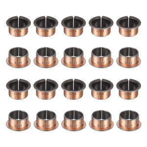 20Pcs Flanged Sleeve Bearings, 22mm Bore x 25mm OD x 15mm Length x 32mm, Sintered Bronze Wrapped Oilless Bushings