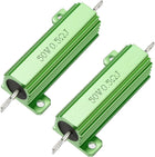 50W 0.5 Ohm 5% Aluminum Housing Resistor Screw Tap Chassis Mounted Aluminum Case Wirewound Resistor Load Resistors Green 2 Pcs