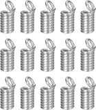 500Pcs Coil Cord Ends, 3.5x8.5mm Iron Spring Tube Cap Clasps with Loops for DIY Jewelry Craft Making, Silver White