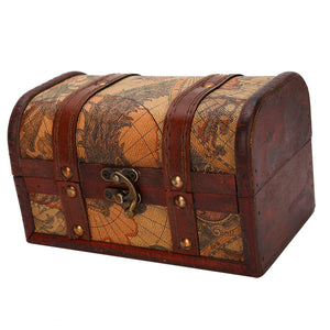 LinkMejor Boîte à trésors vintage en bois pour bijoux, Style artisanal décoratif, Design fonctionnel pour bagues et bracelets dans la décoration d'intérieur (Trompette de carte)