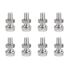 M10 x 35mm Hex Head Screws Bolts, Nuts, Flat & Lock Washers Kits, 304 Stainless Steel Fully Thread Hexagon Bolts 8 Sets