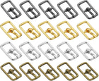 LinkMejor 40Pcs Metal Roller Buckles, 7mm - 0.28" Rectangle Sewing Mini Buckles Webbing Slider Single Pin Slides for DIY Craft Accessories Clothes Belt (4Colors, 17.5mm)