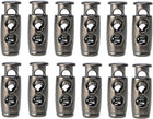 LinkMejor 12pcs Spring Cord Locks Plastic Ends Stopper Double Hole Toggle Fastener Rope Ends for Drawstrings, Tents, Lanyard