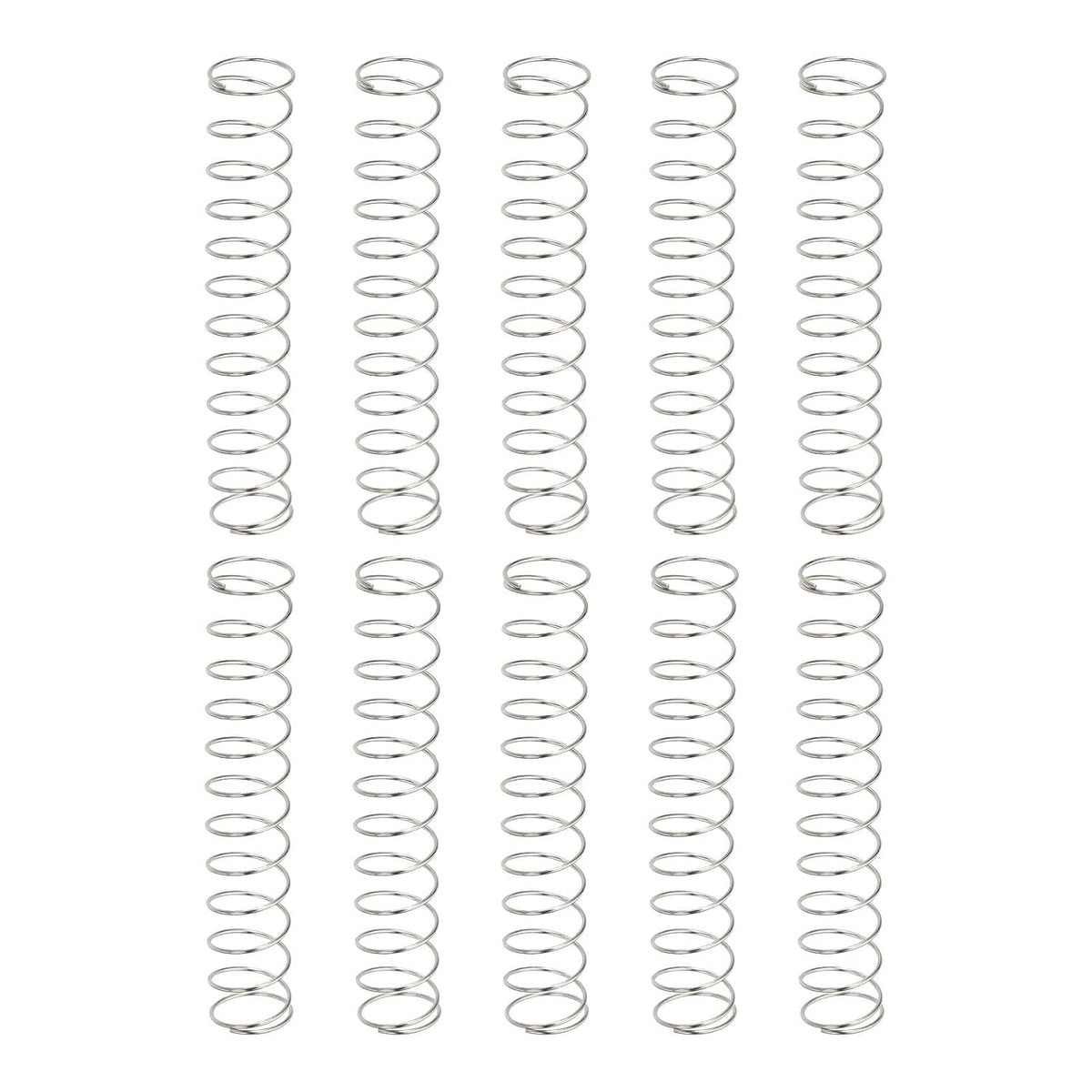 10Pcs Compression Springs, 0.4mm Wire Diameter x 7mm OD x 40mm Length 304 Stainless Steel Extension Spring Ballpoint Pen Pressure Springs for Shop Home Repairs, Silver