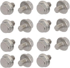 M6x8mm Thread 304 Stainless Steel Hex Head Serrated Flange Screw Bolt 15pcs