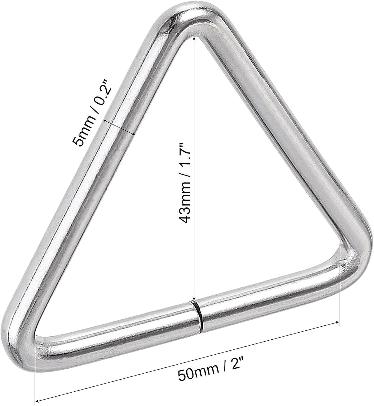Metallinen kolmionmuotoinen nauhakoru, tarvikkeisiin käsityö DIY