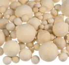 250pcs Assorted Sizes Wood Balls 8mm 10mm 12mm 14mm 20mm 25mm 30mm Unfinished Solid Wooden Spheres, Small Natural Craft Balls for DIY Craft Projects Art Ornaments