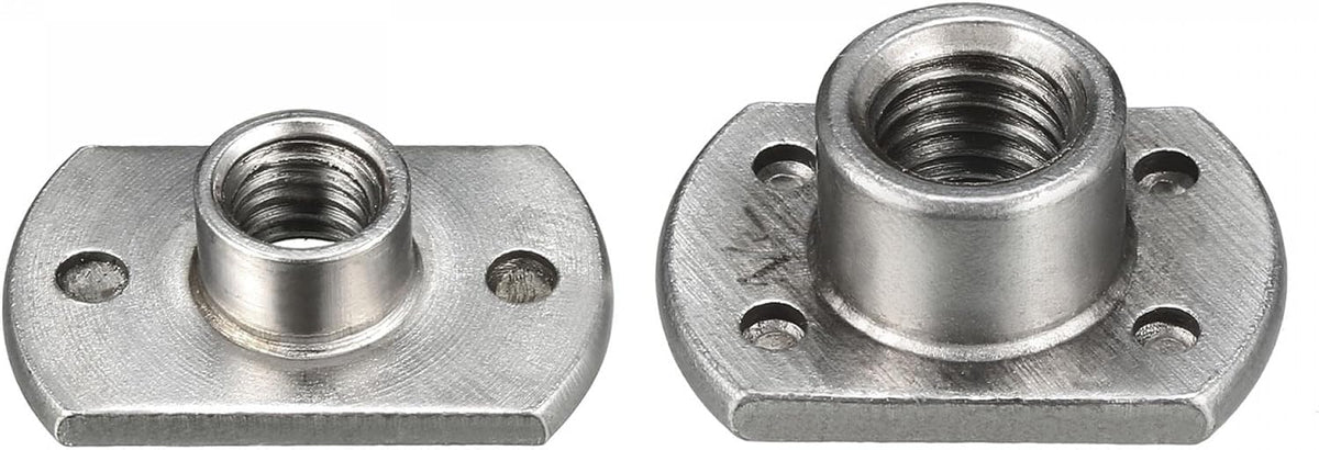 Weld Nuts - Tab Base Carbon Steel Machine Screw 2 Projection(M6) and 4 Projection(M8) Welding Hood Fasteners, Silver, Pack of 50