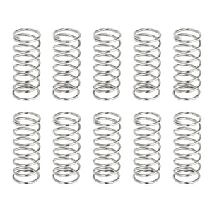 10Pcs Compression Springs, 0.9mm Wire Diameter x 10mm OD x 25mm Length 304 Stainless Steel Extension Spring Ballpoint Pen Pressure Springs for Shop Home Repairs, Silver